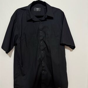 Cintas Black Short-Sleeve Button-Up Shirt